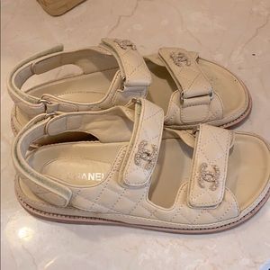 Chanel Quilted Light Beige Dad Sandals